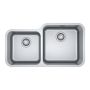 Franke Bell Undermount 1 & 1/2 Double Bowl Sink 845mm, Stainless BCX120-42/35B