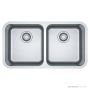 Franke Bell Flush & Under Mount Double Bowl Sink 840mm, Stainless BCX220-38/38