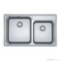Franke Bell Topmount 1 & 1/2 Double Bowl Sink 860mm, DT360, Stainless BCX620-42/35FPC