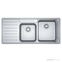Franke Bell Topmount Double Bowl Sink 1080mm, Left Drainer, Stainless BCX621LHD