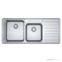 Franke Bell Topmount Double Bowl Sink 1080mm, Right Drainer, Stainless BCX621RHD