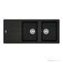 Franke Basis Topmount Double Bowl Sink 1160mm, 1th, Left Drainer, WWK, Matt Black BFG621MBLHD-B