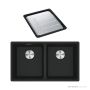 Franke Maris Granite Topmount Double Bowl Sink 760mm, DT651, Matt Black MRG 620/35-35MB-FPC