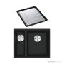 Franke Maris Granite Topmount 1 & 1/2 Double Bowl Sink 560mm, SBL, DT651, Matt Black MRG 660/34-15SBLMB-FPC
