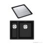 Franke Maris Granite Topmount 1 & 1/2 Double Bowl Sink 560mm, SBL, DT651, Onyx MRG 660/34-15SBLON-FPC