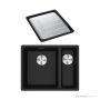 Franke Maris Granite Topmount 1 & 1/2 Double Bowl Sink 560mm, SBR, DT651, Onyx MRG 660/34-15SBRON-FPC