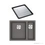 Franke Maris Granite Topmount 1 & 1/2 Double Bowl Sink 560mm, SBR, DT651, Stone Grey MRG 660/34-15SBRSG-FPC