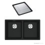 Franke Maris Undermount Double Bowl Sink 753mm, DT651, Matt Black MRG120-35MB-FPC
