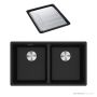 Franke Maris Undermount Double Bowl Sink 753mm, DT651, Onyx MRG120-35ON-FPC