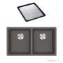 Franke Maris Undermount Double Bowl Sink 753mm, DT651, Stone Grey MRG120-35SG-FPC