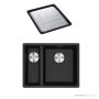 Franke Maris Undermount 1 & 1/2 Double Bowl Sink 553mm, SBL, DT651, Onyx MRG160SBLON-FPC
