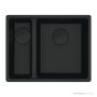 Franke Maris Flushmount 1 & 1/2 Double Bowl Sink 553mm, SBL, Matt Black MRG260SBLMB-B