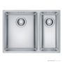 Franke Maris Top, Flush & Under Mount 1 & 1/2 Double Bowl Sink 591mm, SBR, HOF, WWK, Stainless MRX260-34/19 SBR