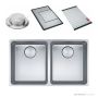 Franke Mythos Undermount Double Bowl Sink 745mm, PB835, RM081, DT288, Stainless MYX120-34/34FPC