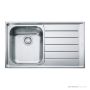 Franke Neptune Topmount Single Bowl Sink 860mm, Right Drainer, Stainless NEX611RHD