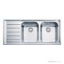 Franke Neptune Topmount Double Bowl Sink 1160mm, Left Drainer, Stainless NEX621LHD