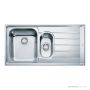 Franke Neptune Topmount 1 & 1/4 Double Bowl Sink 1000mm, Right Drainer, Stainless NEX651RHD