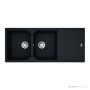 Franke Urban Topmount Double Bowl Sink 1160mm, 1th, Right Drainer, Matt Black UBG621MBRHD