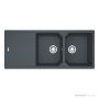 Franke Urban Topmount Double Bowl Sink 1160mm, 1th, Left Drainer, Onyx UBG621ONLHD
