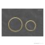 Geberit Sigma21 Flush Button, Finger Print Resistant, Mustang Slate, Brass Trim 115.652.JM.1