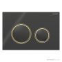 Geberit Sigma21 Flush Button, Black, Brass Trim 115.652.SJ.1