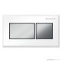 Geberit Square Pneumatic Flush Remote Buttons, Brushed Chrome with White Trim 115.932.KT.1