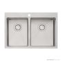 Oliveri Apollo Top, Flush & Under Mount 1 & 3/4 Double Bowl Sink 750mm, 1th, Stainless AP1426