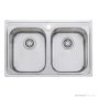 Oliveri Diaz Top & Under Mount Double Universal Bowl Sink 775mm