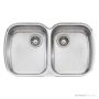 Oliveri Monet Undermount Double Bowl Sink 820mm, Stainless MO70U
