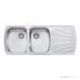 Oliveri Monet Topmount Double Bowl Sink 1200mm, Right Drainer, Stainless MO771 1TH