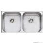 Oliveri Nu-Petite Undermount Double Bowl Sink 890mm, Stainless NP60U
