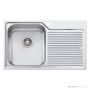 Oliveri Nu-Petite Topmount Single Bowl Sink 825mm, Right Drainer, Stainless NP621 1TH