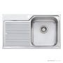 Oliveri Nu-Petite Topmount Single Bowl Sink 825mm, Left Drainer, Stainless NP622 1TH
