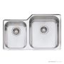Oliveri Nu-Petite Undermount 1 & 3/4 Double Bowl Sink 791mm, Stainless NP62U