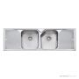 Oliveri Nu-Petite Topmount Double Bowl Sink 1550mm, Double Drainer, Stainless NP653 1TH