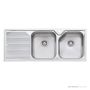 Oliveri Nu-Petite Topmount Double Bowl Sink 1250mm, Left Drainer, Stainless NP672 1TH
