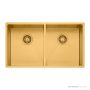 Oliveri Spectra Top, Flush & Under Mount Double Bowl Sink 780mm, Gold SB63AU