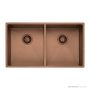 Oliveri Spectra Top, Flush & Under Mount Double Bowl Sink 780mm, Copper SB63CU