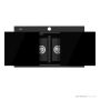 Oliveri Santorini Granite Topmount Double Bowl Sink with Glass Top 860mm