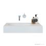 Omvivo Arki 700mm Wall Basin, Left Bowl, Matt White ARVSS700LHB