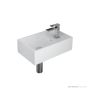 Omvivo CDesign Micro 485mm Wall Basin, Left Bowl, Matt White CDVSS485LHB