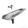 Omvivo Dune Wall Basin, Left Bowl, Polished White DWVCGWLHB