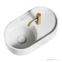 Omvivo Lune 510mm Wall Basin, Left Bowl, Matt White LUVSS510LHB