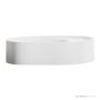 Omvivo Lune 550mm Above Counter Basin, Left Bowl/Right Bowl, Matt White LUVSS550