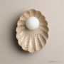 Robert Gordon Pottery Oyster Wall Sconce White Ochre 225602