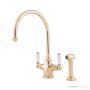 Shaws by Perrin & Rowe Ribble Kitchen Mixer with Spray Rinse - Polished Brass AUSH.4360BRWPC