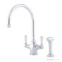 Shaws by Perrin & Rowe Ribble Kitchen Mixer with Spray Rinse - Chrome AUSH.4360CPWPC