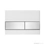 TECE Square Glass Flush Button, White Glass, Stainless Steel Buttons 9.240.801
