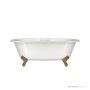 Victoria & Albert Cheshire 1744mm Stone Bath with Ball + Claw Feet, Polished Brass CHE-N-SW-NO+FT-CHE-PB