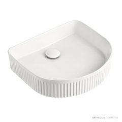ADP Arch Fluted 415mm Ceramic Above Counter Basin, Matte White TOPCAFL4136MW